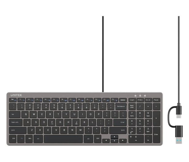 Unitek SlimTap Lekka klawiatura przewodowa biurowa - 1540407 - zdjęcie